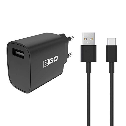 2GO 100V-240V (2400mA/12W) mit USB C Kabel - Quick Charge 3.0 - schwarz, 795817 von 2GO