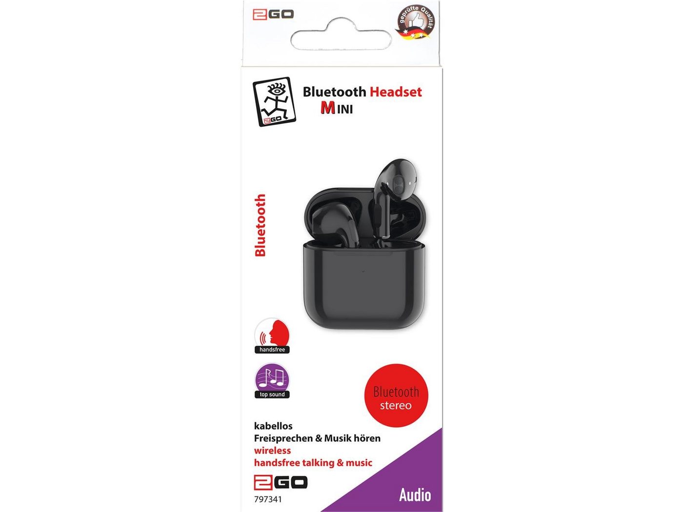 2GO 2GO Bluetooth Headset TWS Mini" - schwarz Headset" von 2GO