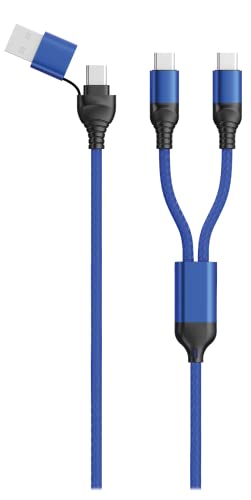 2GO Duo USB/Type C Ladekabel Type C blau 120cm von 2GO
