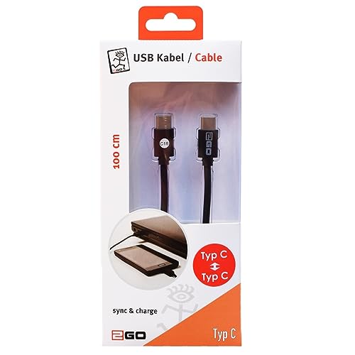 2GO Lade-/Datenkabel USB-C auf USB-C schwarz, 100 cm von 2GO