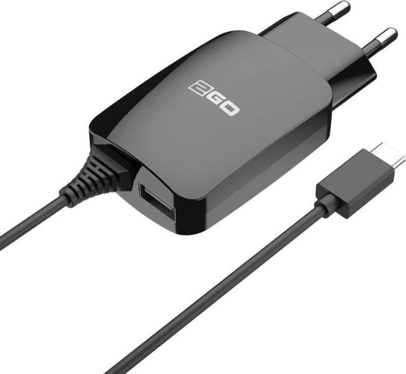 2GO Ladegerät 12W USB-C + 1-Port 1x USB-A Kabel 1,4m schwarz von 2GO
