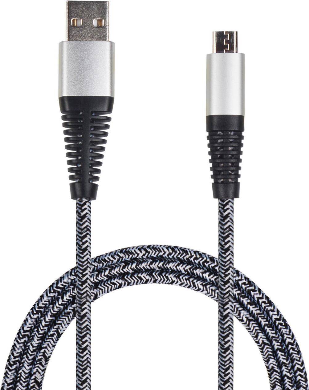 2GO USB Lade-/Datenkabel USB-A - Micro-USB 1m Nylon silber 2GO USB Lade-/Datenkabel USB-A - Micro-USB 1m Nylon silber von 2GO