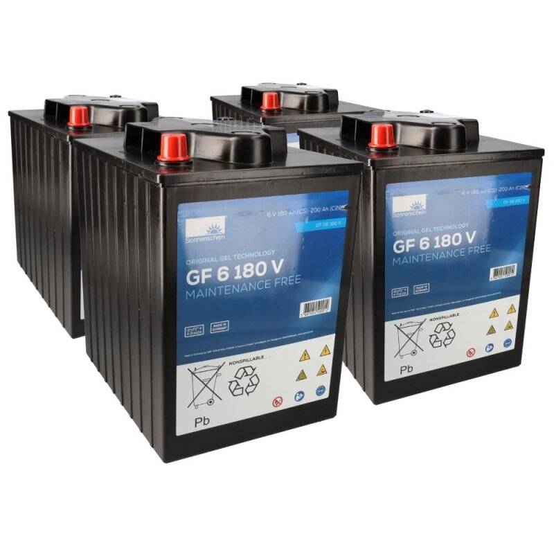 Ersatzakku Set 4x 6V (24V) 180Ah für Cleanfix Reinigungsmaschine RA 701 B Gel Akku von 2GO