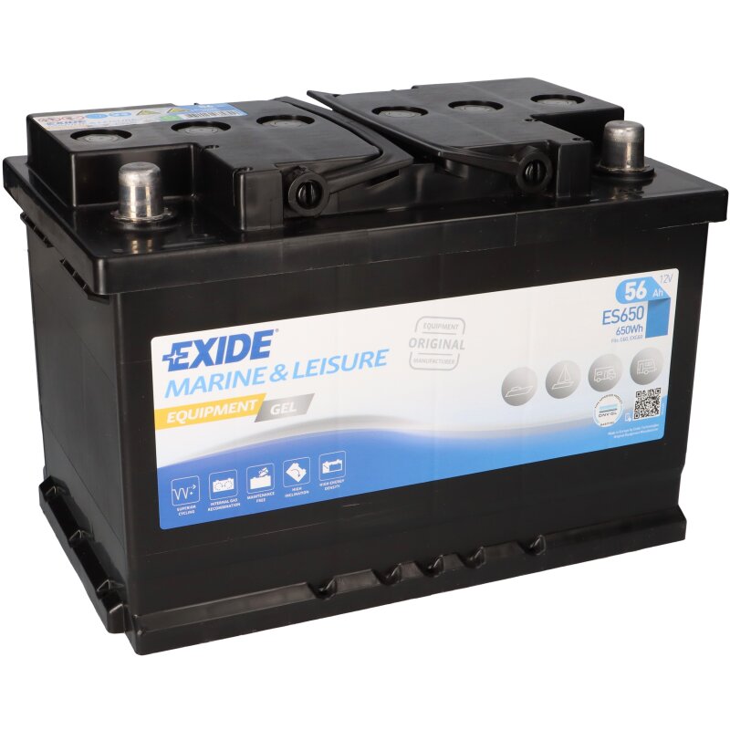 Versorgungsbatterie Exide ES650 (passend für G60) 12V 56Ah Bleigel Akku VRLA von EXIDE