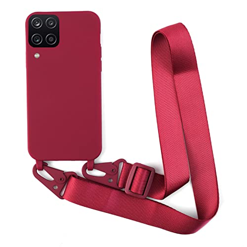 2NDSPRlNG Schutzhülle mit Halskette, kompatibel mit Samsung Galaxy A12 5G, Umhängeband aus Seil, Anhänger, Schutzhülle aus weichem Silikon, Rot 2NDSPRlNG Schutzhülle mit Halskette, kompatibel mit Samsung Galaxy A12 5G, Umhängeband aus Seil, Anhänger, Schutzhülle aus weichem Silikon, Rot von 2NDSPRlNG