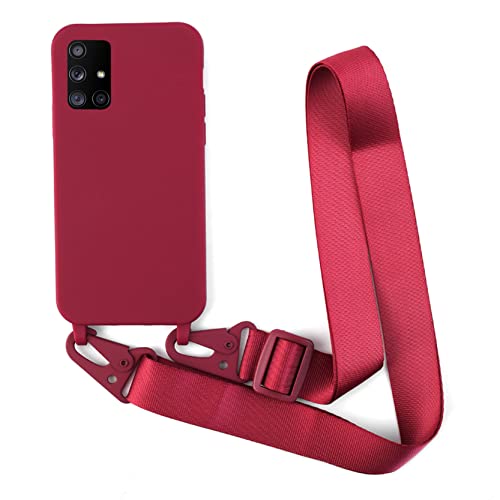 2NDSPRlNG Schutzhülle mit Halskette, kompatibel mit Samsung Galaxy A51 5G, Umhängeband aus Seil, Anhänger, Schutzhülle aus weichem Silikon, Rot 2NDSPRlNG Schutzhülle mit Halskette, kompatibel mit Samsung Galaxy A51 5G, Umhängeband aus Seil, Anhänger, Schutzhülle aus weichem Silikon, Rot von 2NDSPRlNG