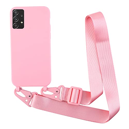2NDSPRlNG Schutzhülle mit Halskette, kompatibel mit Samsung Galaxy A52 4G/5G/A52s 5G, Umhängeband aus Seil, Anhänger aus weichem Silikon, Rosa 2NDSPRlNG Schutzhülle mit Halskette, kompatibel mit Samsung Galaxy A52 4G/5G/A52s 5G, Umhängeband aus Seil, Anhänger aus weichem Silikon, Rosa von 2NDSPRlNG