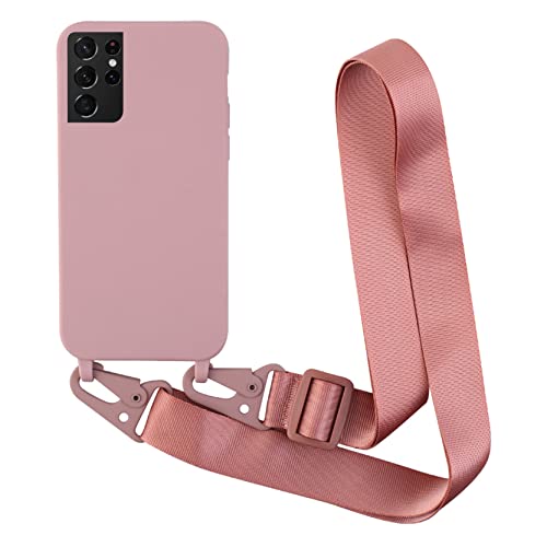 2NDSPRlNG Schutzhülle mit Halskette, kompatibel mit Samsung Galaxy S21 Ultra, Umhängeband aus Seil, Anhänger, Schutzhülle aus weichem Silikon, Roségold 2NDSPRlNG Schutzhülle mit Halskette, kompatibel mit Samsung Galaxy S21 Ultra, Umhängeband aus Seil, Anhänger, Schutzhülle aus weichem Silikon, Roségold von 2NDSPRlNG