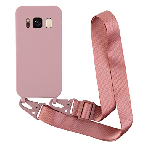2NDSPRlNG Schutzhülle mit Halskette, kompatibel mit Samsung Galaxy S8, Umhängeband aus Seil, Anhänger, Schutzhülle aus weichem Silikon, Roségold von 2NDSPRlNG