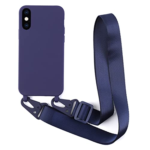 2NDSPRlNG Handykette Schutzhülle kompatibel mit iPhone XS/X Handyhülle mit Band,Halsband Lanyard Silikonhülle Soft Silikon Case,Blau 2NDSPRlNG Handykette Schutzhülle kompatibel mit iPhone XS/X Handyhülle mit Band,Halsband Lanyard Silikonhülle Soft Silikon Case,Blau von 2NDSPRlNG