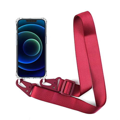 2NSPDRGNI Handykette Schutzhülle kompatibel mit Samsung Galaxy S22 Handyhülle mit Band,Halsband Lanyard Transparent Silikonhülle,Rot von 2NSPDRGNI