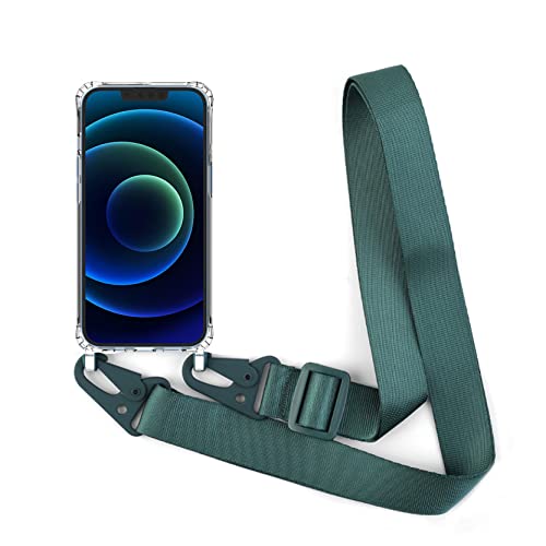 2NSPDRGNI Handykette Schutzhülle kompatibel mit Samsung Galaxy S23 Handyhülle mit Band,Halsband Lanyard Transparent Silikonhülle,Dunkelgrün von 2NSPDRGNI