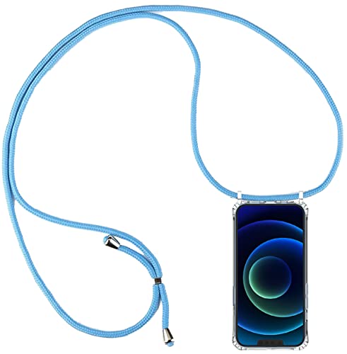 2NSPDRGNI Handykette Schutzhülle kompatibel mit Samsung Galaxy S23 Ultra Handyhülle mit Band,Halsband Lanyard Silikonhülle,Transparent Blau von 2NSPDRGNI