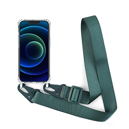 2NSPDRGNI Handykette Schutzhülle kompatibel mit iPhone 6/7/8/iPhone SE 2020/iPhone SE 2022 Handyhülle mit Band,Halsband Lanyard Transparent Silikonhülle,Dunkelgrün von 2NSPDRGNI