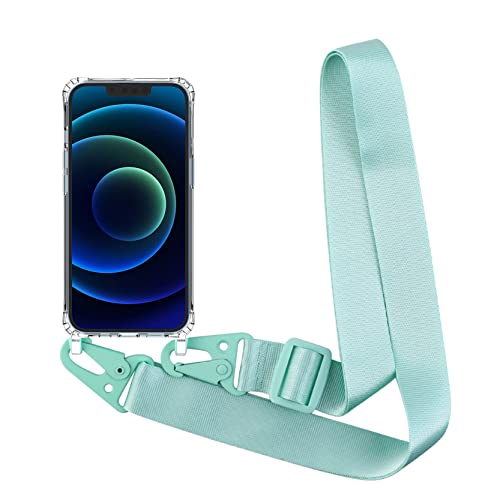 2NSPDRGNI Handykette Schutzhülle kompatibel mit iPhone 6/7/8/iPhone SE 2020/iPhone SE 2022 Handyhülle mit Band,Halsband Lanyard Transparent Silikonhülle,minzgrün von 2NSPDRGNI