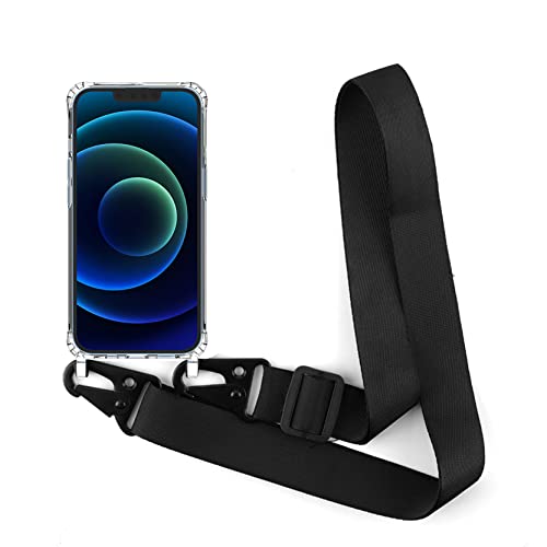 2NSPDRGNI Handykette Schutzhülle kompatibel mit iPhone 6 Plus/7 Plus/8 Plus 5.5 Handyhülle mit Band,Halsband Lanyard Transparent Silikonhülle,Schwarz von 2NSPDRGNI