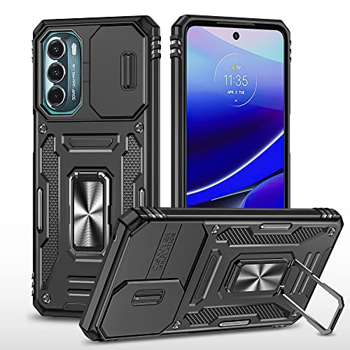 2NSPDRGNI Kameraschutz Hülle kompatibel mit Motorola Moto G Stylus 5G 2022,Schutzhülle Standard Stoßfest Cover 360 Metall Ring Halter Handy Hüllen Case,Schwarz von 2NSPDRGNI