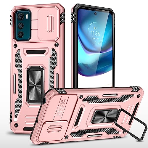 2NSPDRGNI Kameraschutz Hülle kompatibel mit Motorola Moto G42,Schutzhülle Standard Stoßfest Cover 360 Metall Ring Halter Handy Hüllen Case,Roségold 2NSPDRGNI Kameraschutz Hülle kompatibel mit Motorola Moto G42,Schutzhülle Standard Stoßfest Cover 360 Metall Ring Halter Handy Hüllen Case,Roségold von 2NSPDRGNI