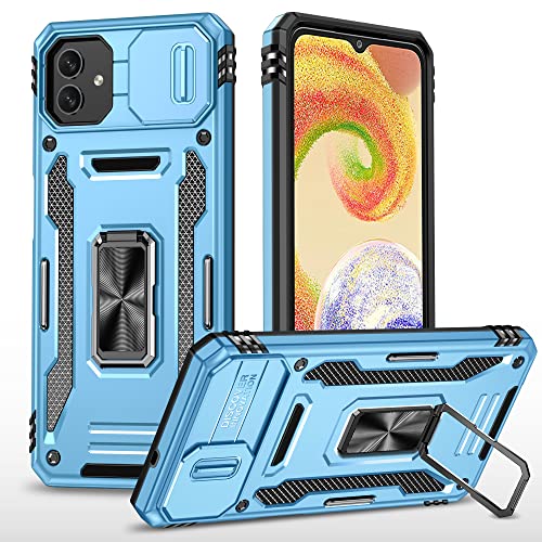 2NSPDRGNI Kameraschutz Hülle kompatibel mit Samsung Galaxy A03,Schutzhülle Standard Stoßfest Cover 360 Metall Ring Halter Handy Hüllen Case,Himmel blau von 2NSPDRGNI