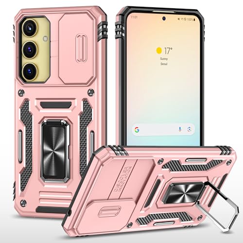 2NSPDRGNI Kameraschutz Hülle kompatibel mit Samsung Galaxy A25 5G,Schutzhülle Standard Stoßfest Cover 360 Metall Ring Halter Handy Hüllen Case,Roségold 2NSPDRGNI Kameraschutz Hülle kompatibel mit Samsung Galaxy A25 5G,Schutzhülle Standard Stoßfest Cover 360 Metall Ring Halter Handy Hüllen Case,Roségold von 2NSPDRGNI