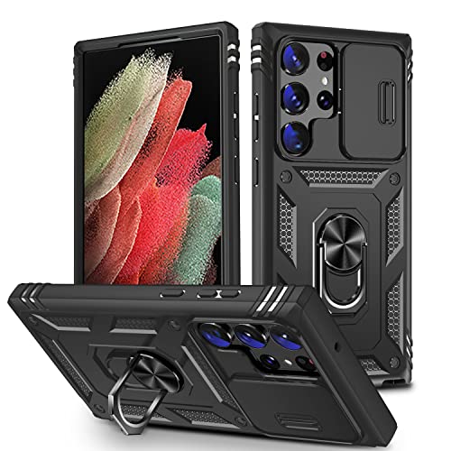 2NSPDRGNI Kameraschutz Hülle kompatibel mit Samsung Galaxy S23 Ultra, Hybrid Schutzhülle Standard Stoßfest Case 360 Metall Ring Halter Handy Hüllen Cover,Schwarz 2NSPDRGNI Kameraschutz Hülle kompatibel mit Samsung Galaxy S23 Ultra, Hybrid Schutzhülle Standard Stoßfest Case 360 Metall Ring Halter Handy Hüllen Cover,Schwarz von 2NSPDRGNI