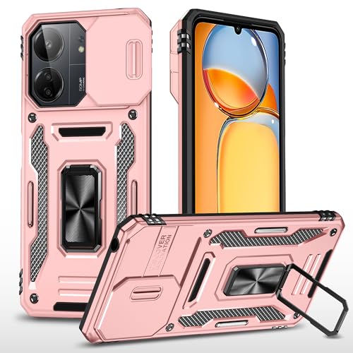 2NSPDRGNI Kameraschutz Hülle kompatibel mit Xiaomi Redmi Note 13 Pro 5G/Xiaomi Poco X6 5G,Schutzhülle Standard Stoßfest Cover 360 Metall Ring Halter Handy Hüllen Case,Roségold 2NSPDRGNI Kameraschutz Hülle kompatibel mit Xiaomi Redmi Note 13 Pro 5G/Xiaomi Poco X6 5G,Schutzhülle Standard Stoßfest Cover 360 Metall Ring Halter Handy Hüllen Case,Roségold von 2NSPDRGNI