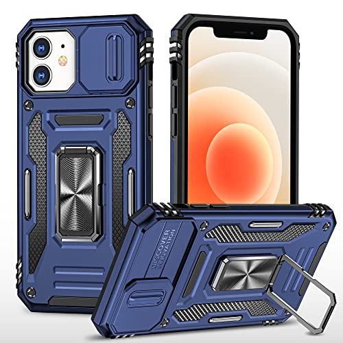 2NSPDRGNI Kameraschutz Hülle kompatibel mit iPhone X/XS,Schutzhülle Standard Stoßfest Cover 360 Metall Ring Halter Handy Hüllen Case,Blau von 2NSPDRGNI