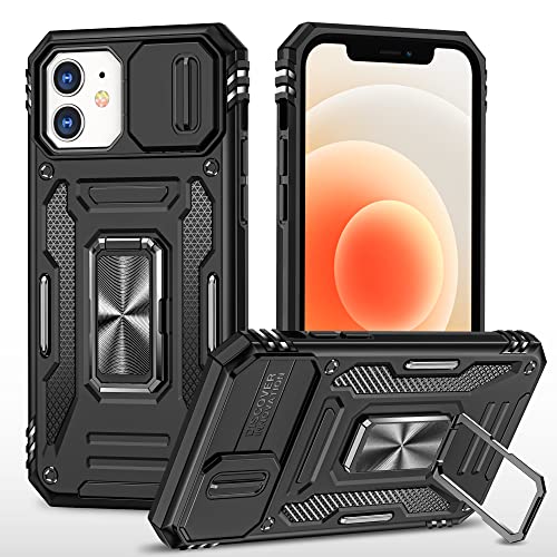 2NSPDRGNI Kameraschutz Hülle kompatibel mit iPhone XS Max 6.5,Schutzhülle Standard Stoßfest Cover 360 Metall Ring Halter Handy Hüllen Case,Schwarz von 2NSPDRGNI