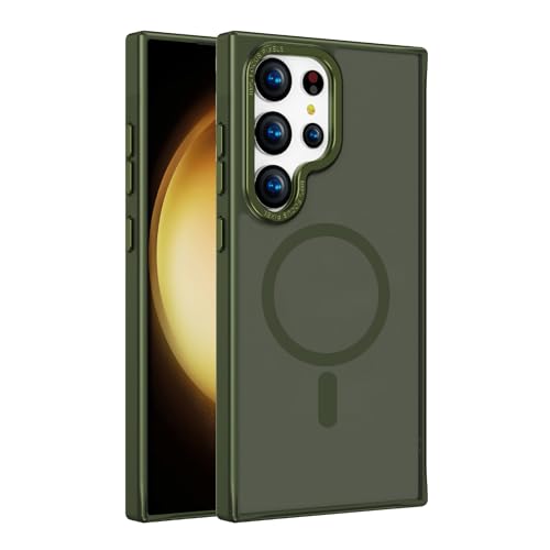 2NSPDRGNI Magnetisch Hülle für Samsung Galaxy S25 Ultra,Durchscheinende Matt Schutzhülle Handyhülle Case Cover,Grün 2NSPDRGNI Magnetisch Hülle für Samsung Galaxy S25 Ultra,Durchscheinende Matt Schutzhülle Handyhülle Case Cover,Grün von 2NSPDRGNI