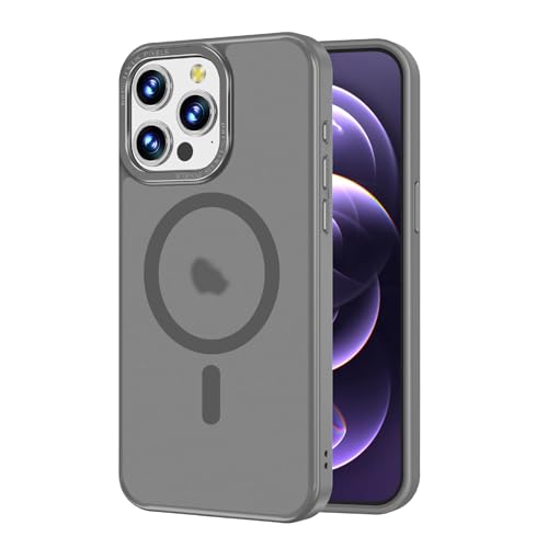 2NSPDRGNI Magnetisch Hülle für iPhone 13 Pro,Durchscheinende Matt Schutzhülle Handyhülle Case Cover,Grau von 2NSPDRGNI