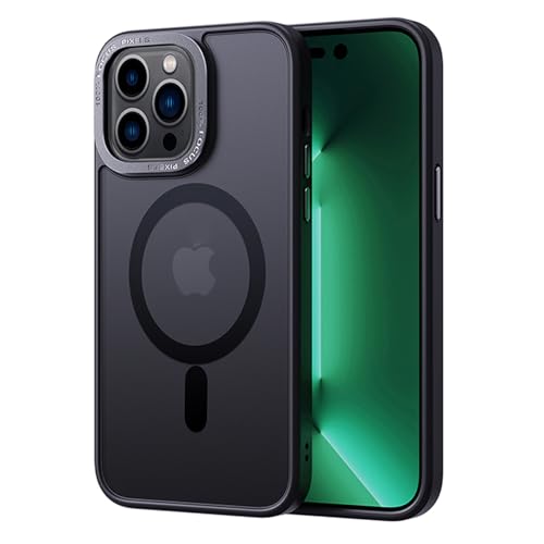 2NSPDRGNI Magnetisch Hülle für iPhone 13 Pro Max,Durchscheinende Matt Schutzhülle Handyhülle Case Cover,Schwarz von 2NSPDRGNI