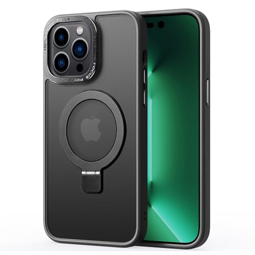 2NSPDRGNI Magnetisch Hülle für iPhone 15 Pro Max,Durchscheinende Matt Schutzhülle Magnetring Handyhülle mit Unsichtbar Ständer,Schwarz 2NSPDRGNI Magnetisch Hülle für iPhone 15 Pro Max,Durchscheinende Matt Schutzhülle Magnetring Handyhülle mit Unsichtbar Ständer,Schwarz von 2NSPDRGNI