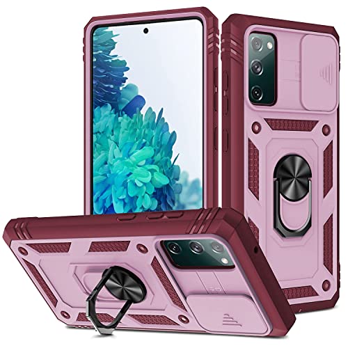 2ndSpring Schutzhülle für Samsung Galaxy S20 FE 5G/S20 FE, Kameraschutz aus hartem PC, stoßfest, Pink Rot von 2ndSpring