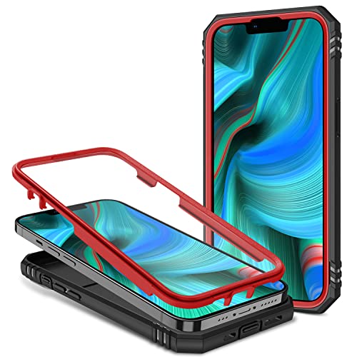 Kameraschutz Hülle kompatibel mit iPhone XS Max, Hybrid Schutzhülle Standard Stoßfest Case 360 Metall Ring Halter Handy Hüllen Cover,Rot Schwarz von 2ndSpring