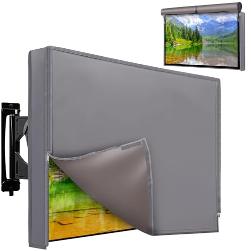 Outdoor TV Cover 60 to 65 Inch Weatherproof, Waterproof Outside TV Covers Heavy Duty 600D Oxford TV Covers Outdoor TV Screen Protectors Shield with Zippers and Velcro for Flat Screen Outdoor TVs von 2win2buy