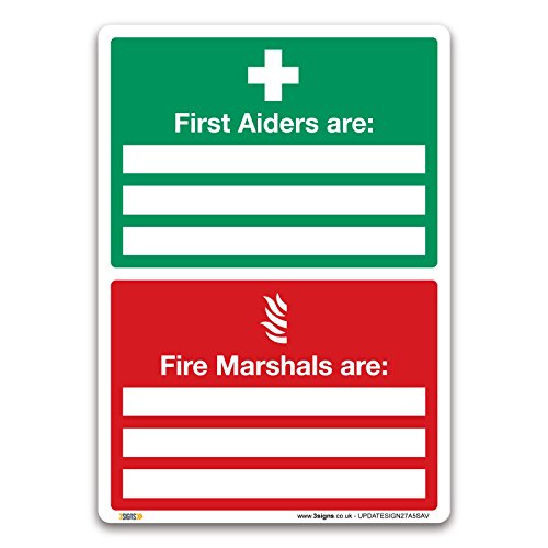 First Aiders Are Fire Marshals Are Schild – A5 selbstklebendes Vinyl – Erste Hilfe Notfallsicherheit First Aiders Are Fire Marshals Are Schild – A5 selbstklebendes Vinyl – Erste Hilfe Notfallsicherheit von 3 Signs
