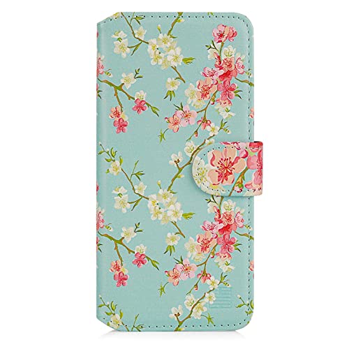 32nd Blumen Series 2.0 - PU Leder-Mappen-Hülle Case Cover für Motorola Moto G100, Blumendesign hüllen Entwurf gemacht Mit Kartensteckplatz und Magnetverschluss - Frühlings-Blau von 32nd