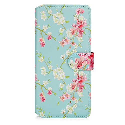 32nd Blumen Series 2.0 - PU Leder-Mappen-Hülle Case Cover für OnePlus Nord CE 2, Blumendesign hüllen Entwurf gemacht Mit Kartensteckplatz und Magnetverschluss - Frühlings-Blau von 32nd