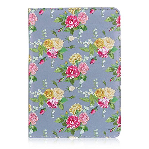 32nd Blumen Series - PU Leder Folio Hülle Case Flip Cover für Apple iPad Mini 1, 2 & 3, Blumendesign hüllen Entwurf gemacht Mit Ständer - Weinlese-Rosen-Fossil von 32nd