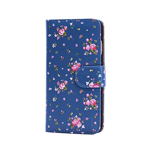 32nd Blumen Series - PU Leder-Mappen-Hülle Case Cover für Apple iPhone 6 & 6S, Blumendesign hüllen Entwurf gemacht Mit Kartensteckplatz und Magnetverschluss - Weinlese-Rosen-Indigo 32nd Blumen Series - PU Leder-Mappen-Hülle Case Cover für Apple iPhone 6 & 6S, Blumendesign hüllen Entwurf gemacht Mit Kartensteckplatz und Magnetverschluss - Weinlese-Rosen-Indigo von 32nd