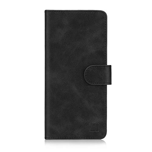 32nd Essential Series - PU Leder Mappen Hülle Flip Case Cover für Nokia 1 Plus (2019), Ledertasche hüllen mit Magnetverschluss und Kartensteckplatz - Schwarz von 32nd