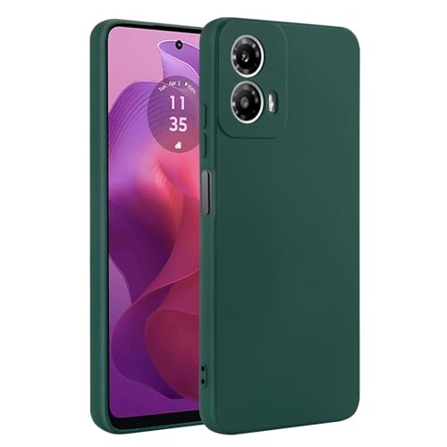 32nd Flüssiges Silikon Schutzhülle für Motorola Moto G04 / Moto G24 / Moto E14, schlanke und langlebige Case Cover - Dunkles Blaugrün von 32nd