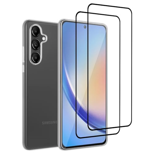 32nd Klare Gel Series - Ultradünne, Transparente TPU-Hülle mit 2 X Displayschutzfolien aus Gehärtetem Glas für Samsung Galaxy A35 - Transparent 32nd Klare Gel Series - Ultradünne, Transparente TPU-Hülle mit 2 X Displayschutzfolien aus Gehärtetem Glas für Samsung Galaxy A35 - Transparent von 32nd