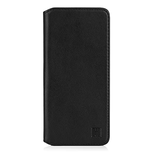 32nd Klassische Series 2.0 - Lederhülle Case Cover für Motorola Moto G8 Plus, Echtleder Hülle Entwurf gemacht Mit Kartensteckplatz, Magnetisch und Standfuß - Schwarz von 32nd