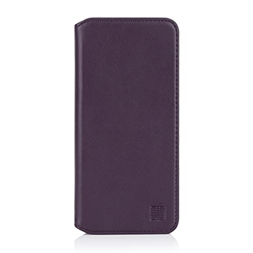 32nd Klassische Series 2.0 - Lederhülle Case Cover für Motorola Moto G82 5G, Echtleder Hülle Entwurf gemacht Mit Kartensteckplatz, Magnetisch und Standfuß - Aubergine von 32nd