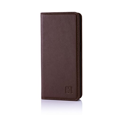 32nd Klassische Series - Lederhülle Case Cover für Huawei P10, Echtleder Hülle Entwurf gemacht Mit Kartensteckplatz, Magnetisch und Standfuß - Dunkelbraun von 32nd
