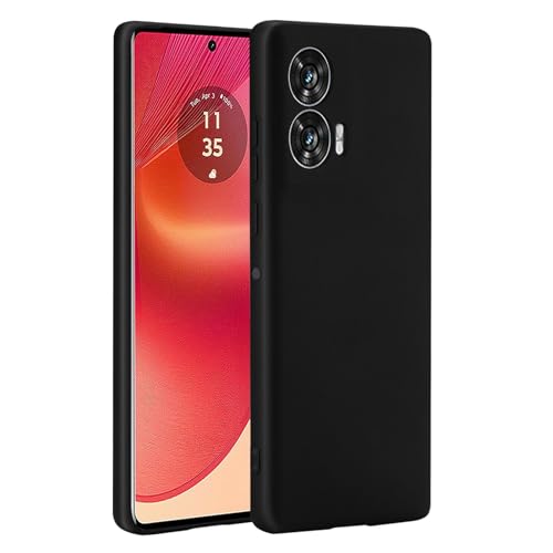 32nd Flüssiges Silikon Schutzhülle für Motorola Edge 50 Fusion, schlanke und langlebige Case Cover - Schwarz von 32nd