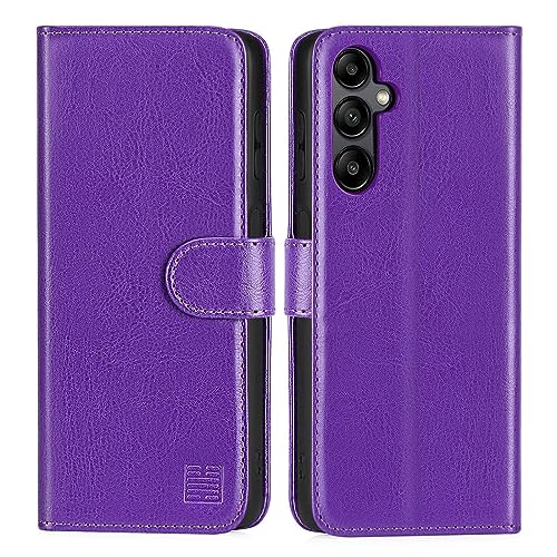 32nd PU Leder Mappen Hülle Flip Case Cover für Galaxy S23 FE, Ledertasche Hüllen Mit RFID-Blockierung Kartensteckplatz, Magnetverschluss und Standfuß - Violett von 32nd