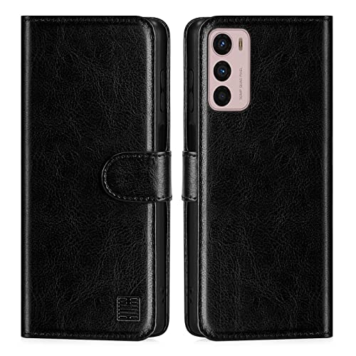 32nd PU Leder Mappen Hülle Flip Case Cover für Motorola Moto G42, Ledertasche hüllen mit Magnetverschluss und Kartensteckplatz - Schwarz von 32nd