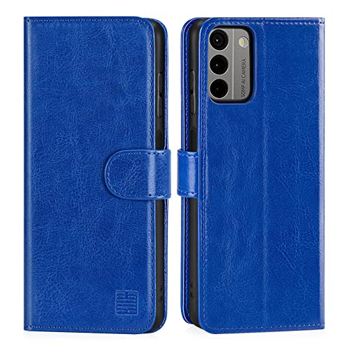 32nd PU Leder Mappen Hülle Flip Case Cover für Nokia G22, Ledertasche Hüllen Mit RFID-Blockierung Kartensteckplatz, Magnetverschluss und Standfuß - Blau von 32nd